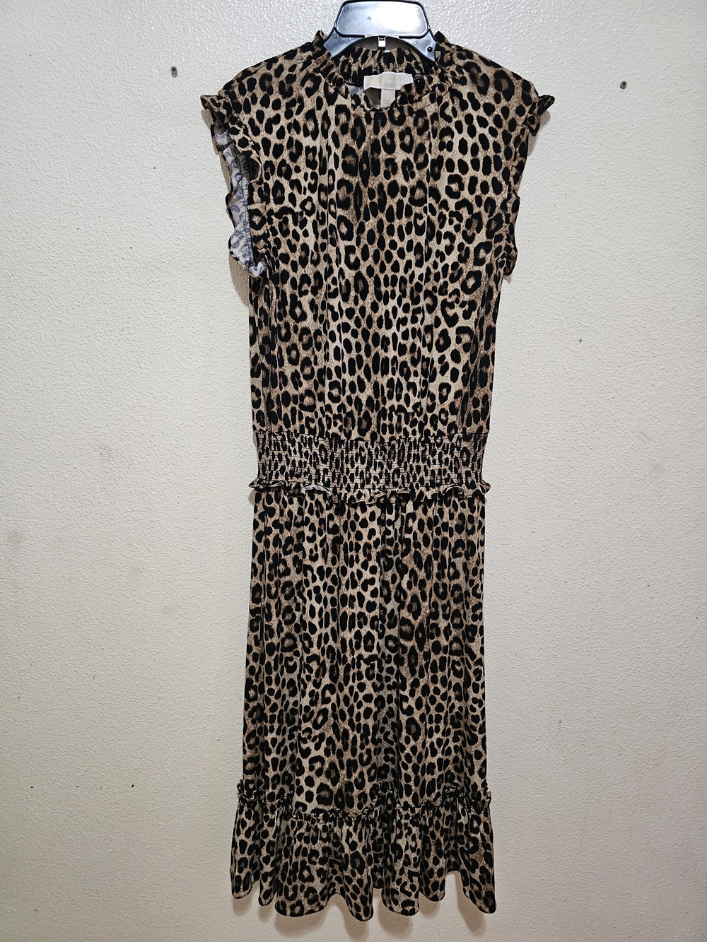 MICHAEL Michael Kors Leopard Print Midi Dress in Brown and Black